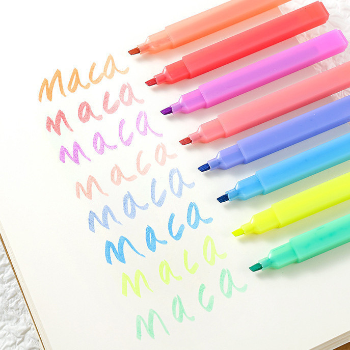 Highlighter Set Warna Pastel / Highlighter Pen 4 PCS / Highlighter Untuk Jurnal / Highlighter Lembut