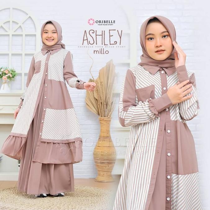 Gamis Anak 8-11 Tahun Ashley Kids/Setelan Anak Muslimah Tearu - Millo, 6-12Tahun