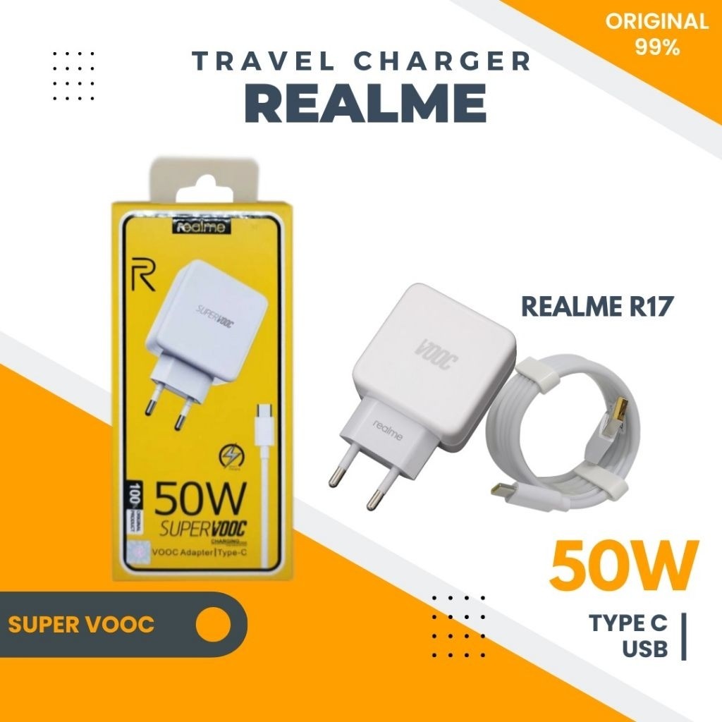 Realme / Travel Charger Cashan Premium Max Ori 99% Realme 50W Fast Charging DART - Type C