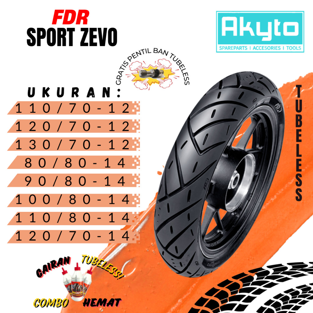 BAN FDR SPORT ZEVO RING 12 RING 14 / BAN TUBELESS / BAN MOTOR R12 R14 / BAN BEAT MIO PCX NMAX SCOOPY