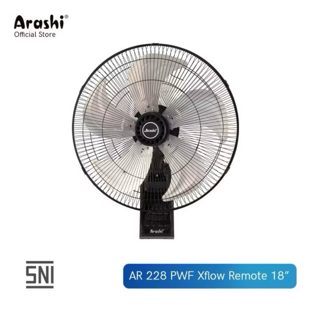 ARASHI KIPAS ANGIN DINDING AR 228 PWF 18 INCH XFLOW + REMOTE