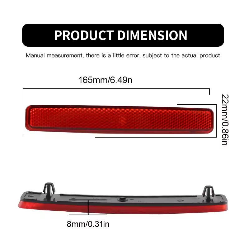 2Pcs Red Lens Rear Bumper Reflector Tail Brake Stop Signal Light shell no bulb For Volkswagen VW T5 