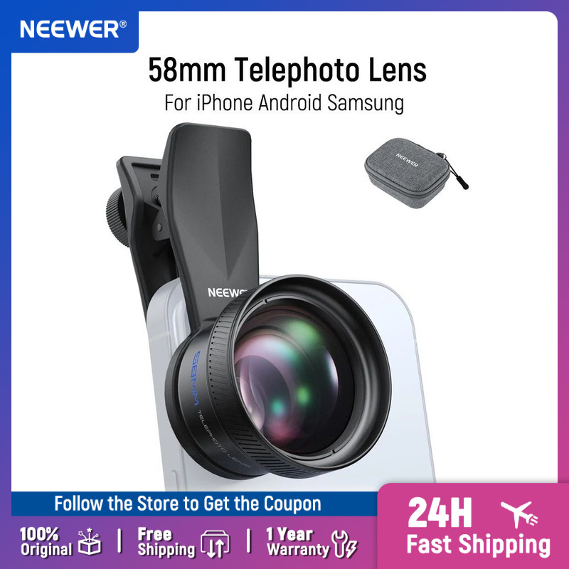 NEEWER 18mm Wide Angle Lens with 17mm Threaded Phone Camera Lens Clip for iPhone Android Samsung for