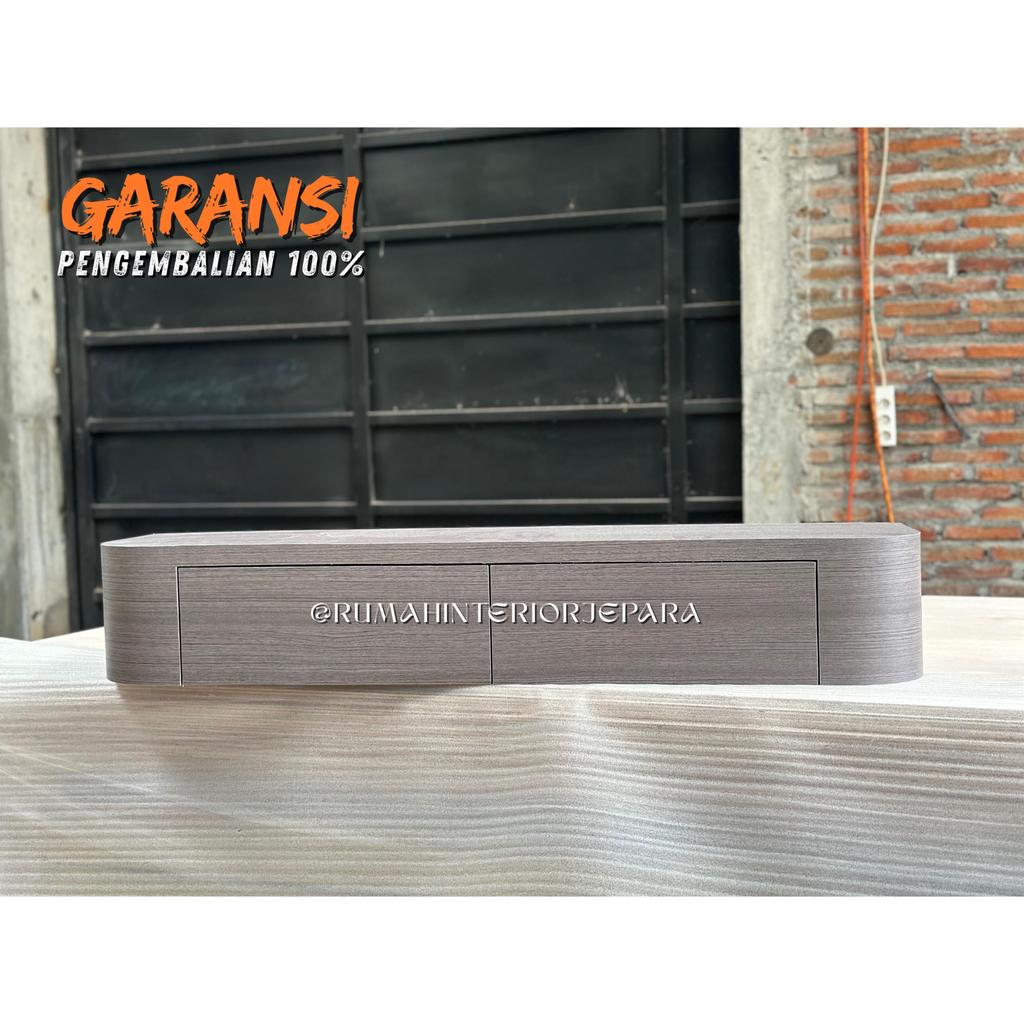 Bufet TV Minimalis Kekinian Gantung Sudut Rounded Modern Elegan