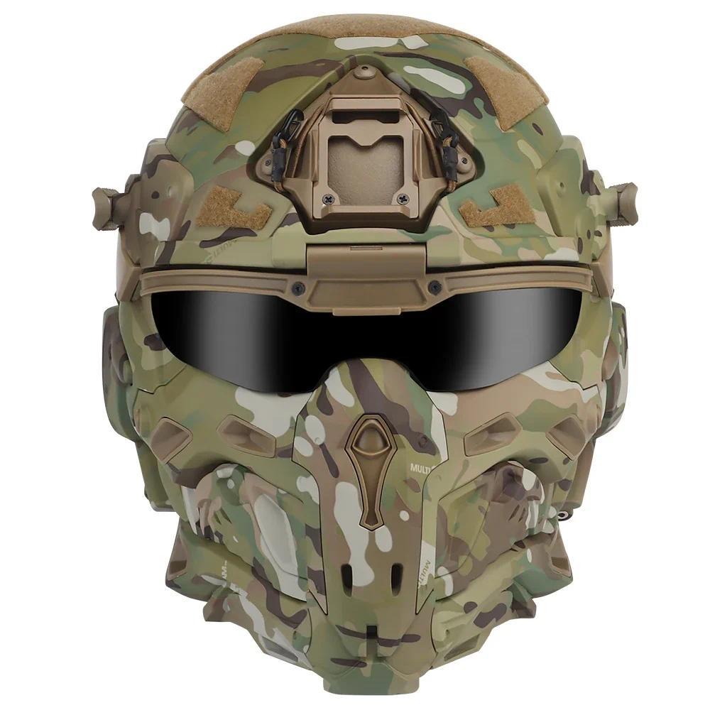 NEW W-Ronin Assault Helmet Tactical FAST Helmet Built-in Communication Headset Anti-fog Fan Detachab