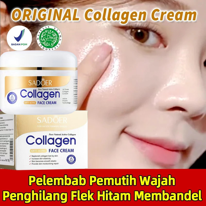Collagen Cream Original Paket BPOM Siang Malam Retinol Cream 100g Whitening Anti Aging Perbaikan Ret