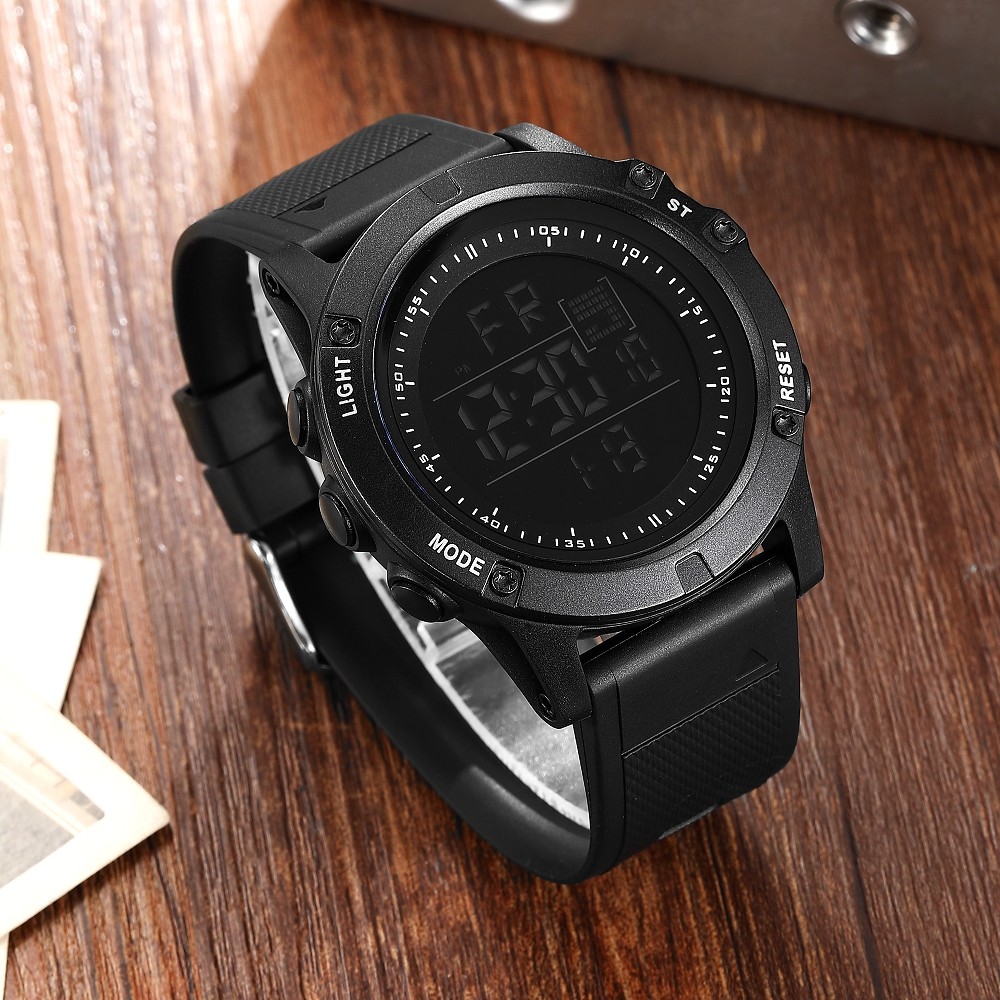 OHSEN Black gital Sports Wates Men Waterproof LED Military Wat Fashion Tactical Wristwat Alarm Clock