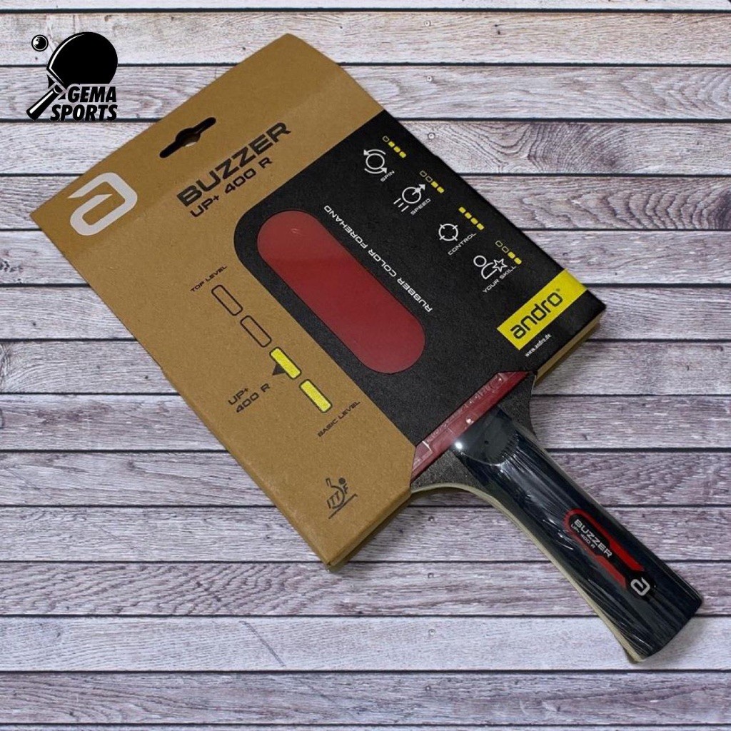 Bet Pingpong Tenis Meja Andro Buzzer Up+ 400 R ALL Red Black Rubber Original
