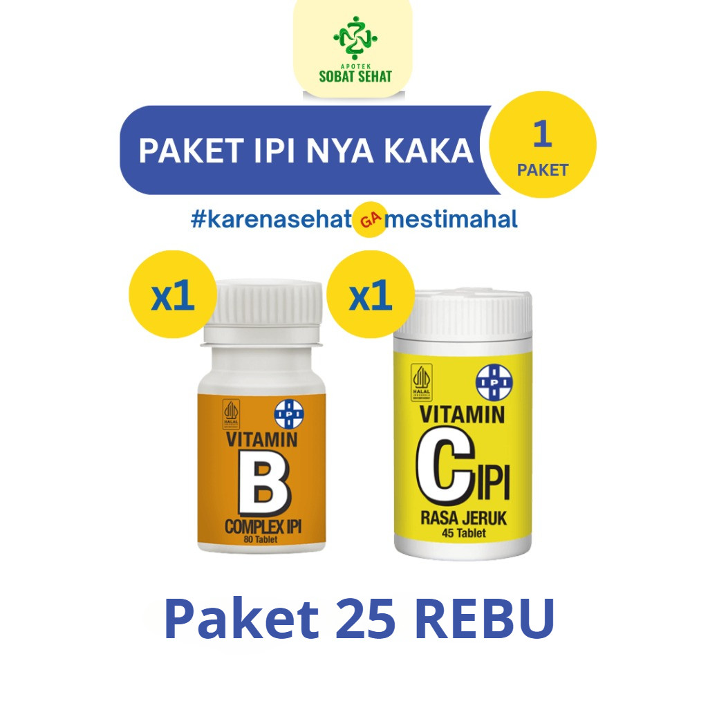 Paket Bundling IPI 25RB - @1PCS IPI B Complex (80Tablet) + @1PC IPI C (45 Tablet)