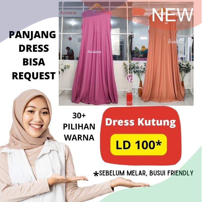 Avisiena - LD 100 XL XXL Premium Basic Dress Slevesless Dres kutung Gamis polos Inner Dress Iner man