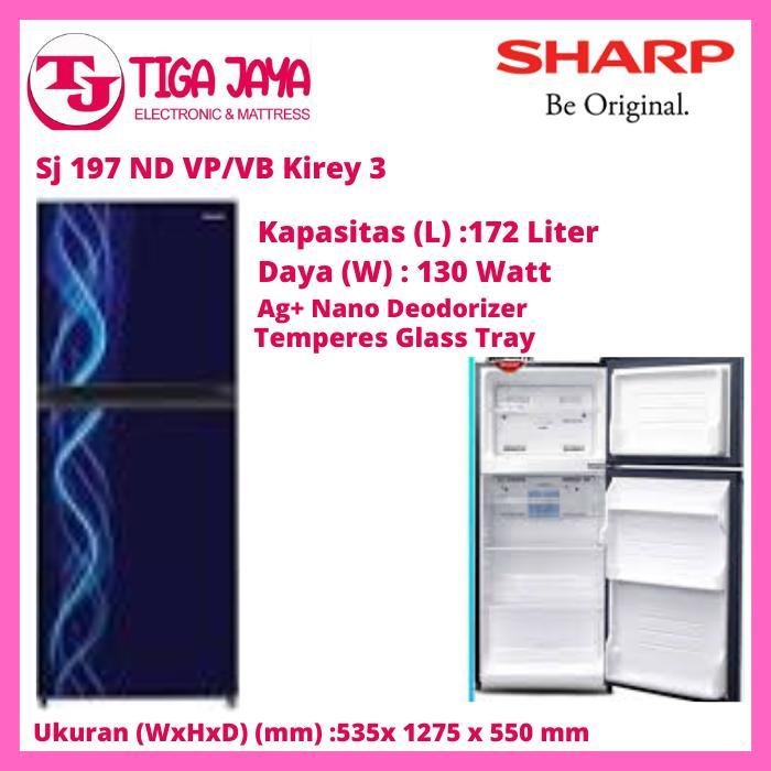 SHARP SJ197ND LEMARI ES 2 PINTU KULKAS SJ197ND SJ 197ND