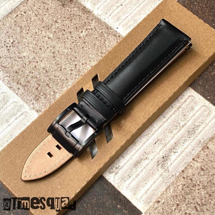 PROMO Strap Tali Jam Tangan Fossil Kulit Wanita Pria Ukuran 20 22 24 mm - Hitam, 20mm