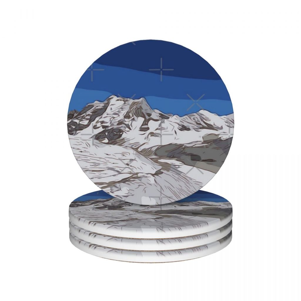 Himalayas Ceramic Coasters Kitchen Bar Supplies (Pack of 4 pieces)