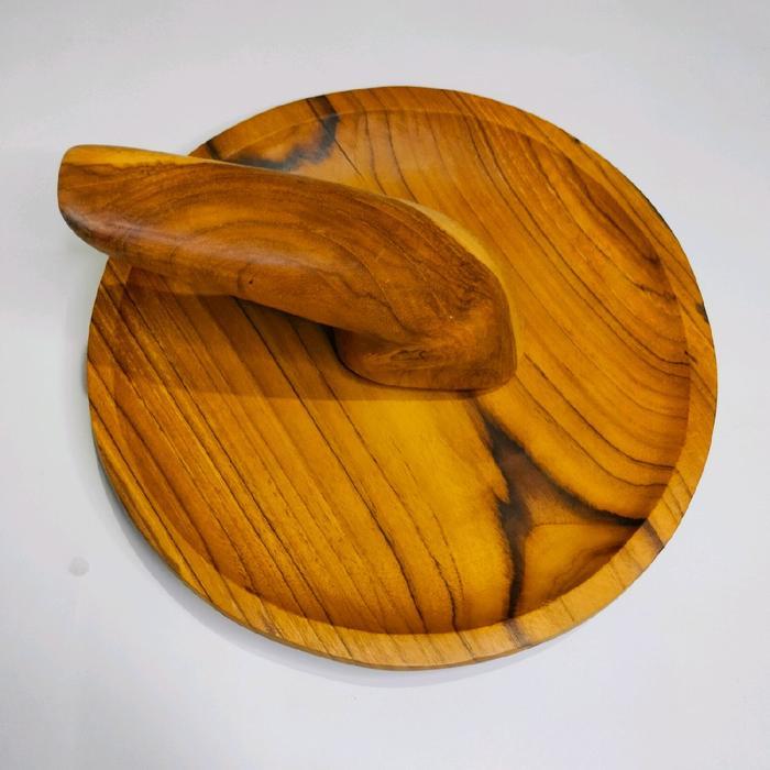 Cobek kayu jati 22cm,satu set cobek dan ulek kayu jati,cobek kayu,cobek kayu jati, Peralatan Dapur