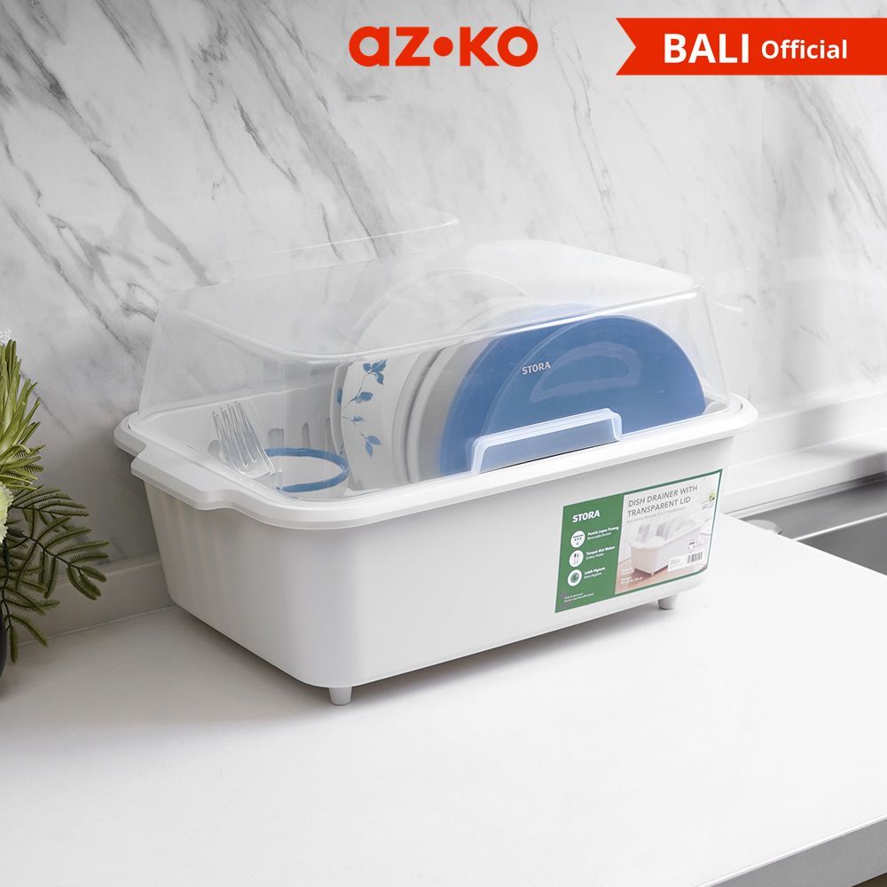 AZKO Stora Rak Piring - Putih Ivory Rak Dapur Tempat Piring Tempat Penyimpanan Piring Dish Rack Rak 