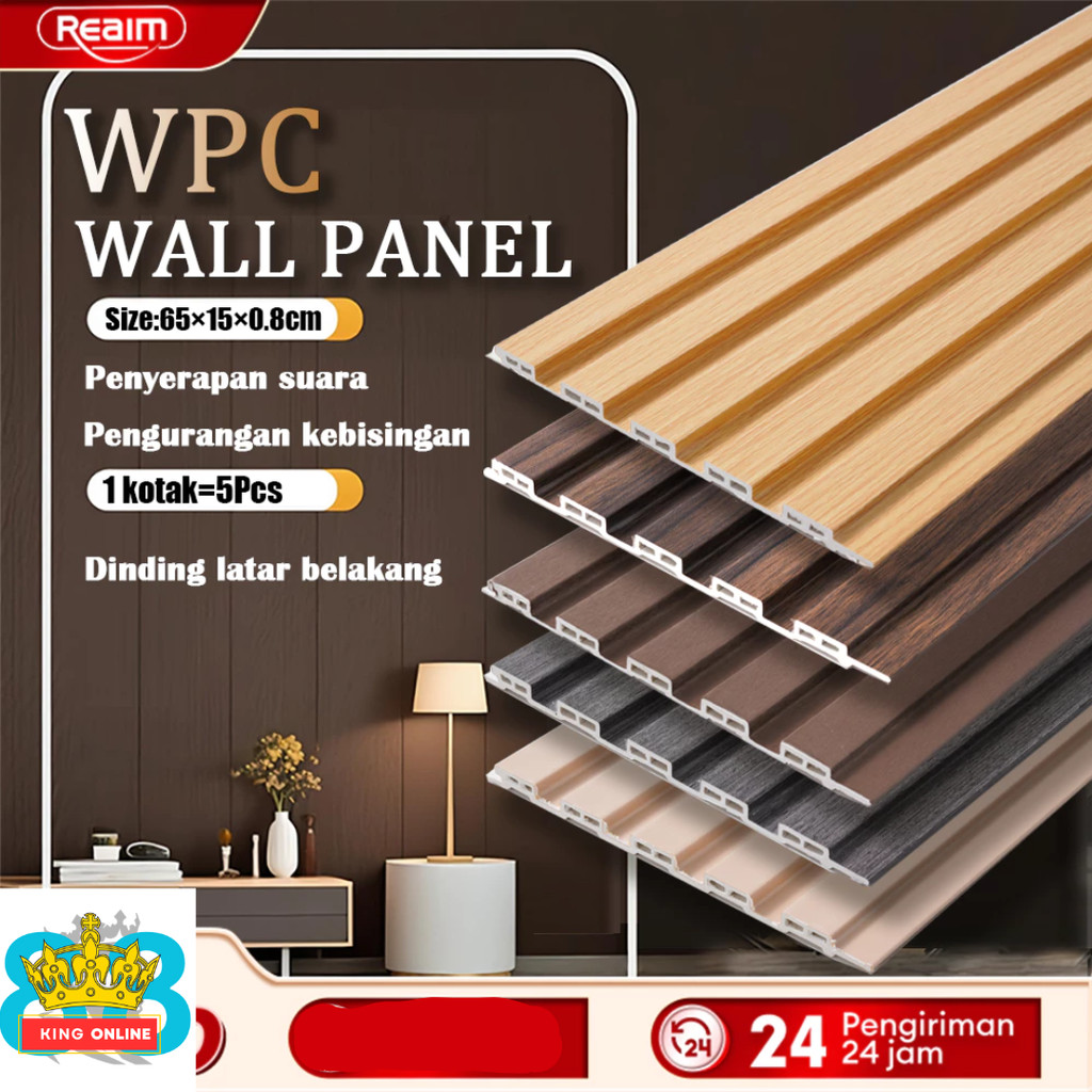 Wood WPC Wall panel Dekorasi Dinding 65cm MOTIF KAYU 3D ESTETIS ANTI RAYAP & ANTI AIR EKSTREM
