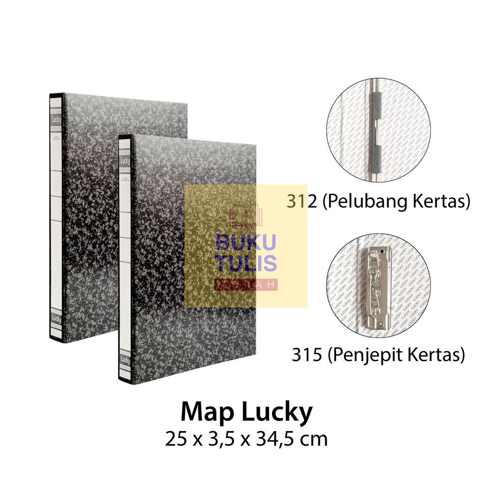 MAP LUCKY HITAM 312 315 Jepit Lubang File Folder