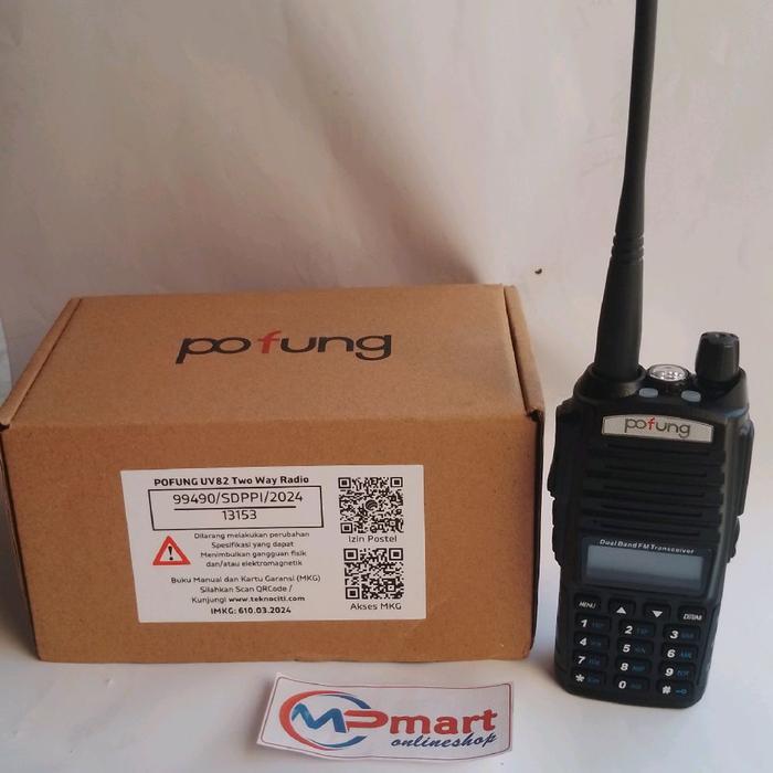 HT Pofung UV 82 Handy Talky Hendi Tolki Dualband UHF VHF Ada Led  Walkie Talkie Paket Termasuk Anten