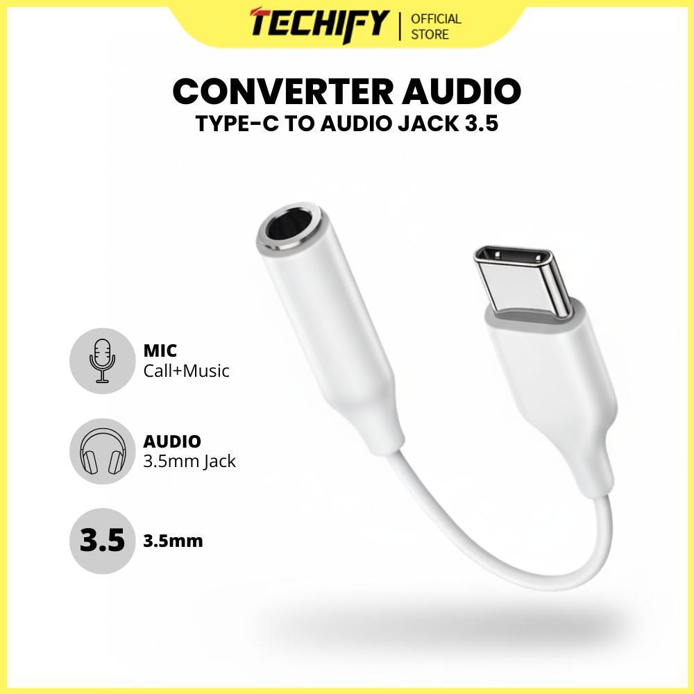 Converter Audio Type C to Jack 3.5mm Adapter Headset Sambungan Earphone Type C ke Lubang Bulat Audio