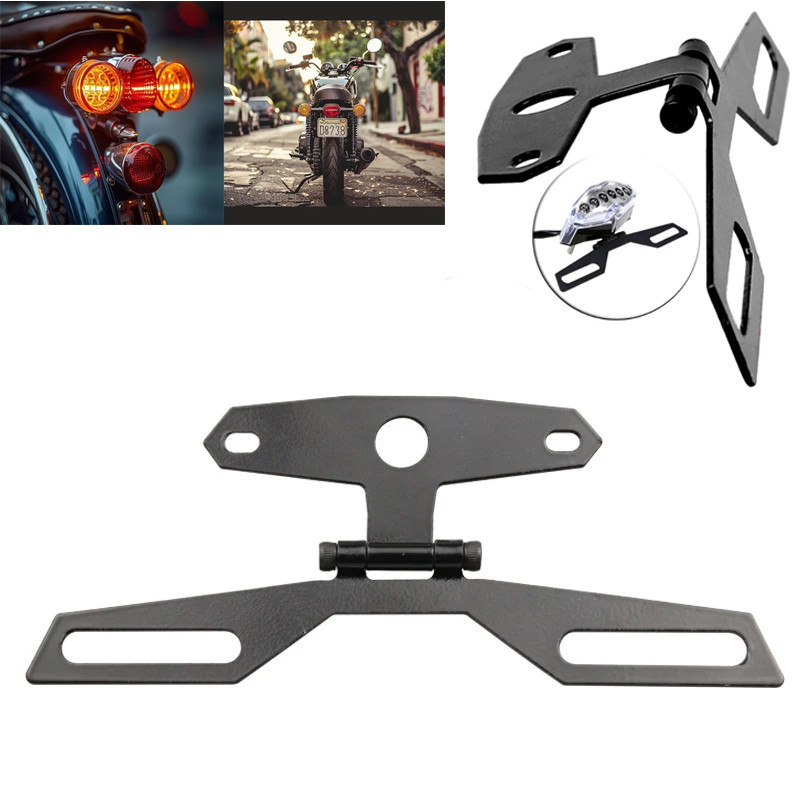 Lampu Belakang Logam untuk Sepeda Motor Off-road, Lampu Belakang Kendaraan Listrik, Braket Plat Nomo