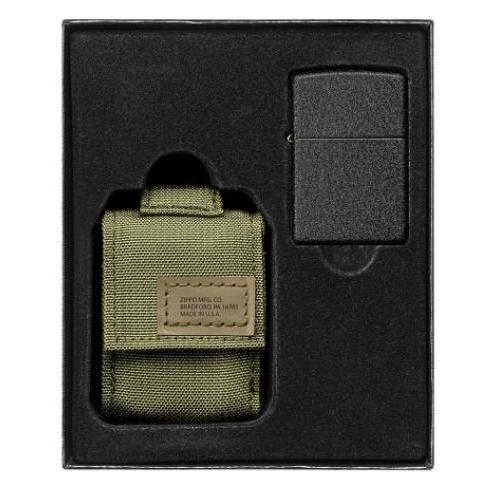 Zippo Original 49400 Green Tactical Pouch and Black Crackle