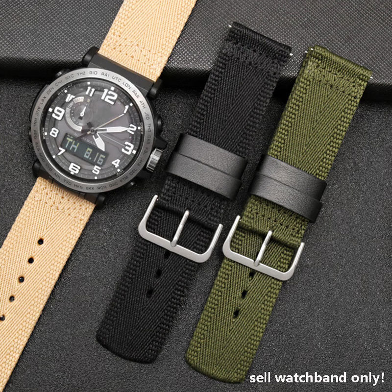 23mm nylon quick release watchband for Casio mountain watch PRW-60Y/61/50Y/70Y/30 PRW-6900Y/6800 ser
