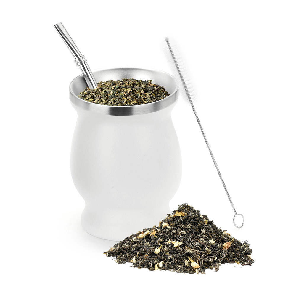 230ML 304Stainless Steel Mate Tea Cup Tea Cup Set for Argentina ulated Straw Cup ulated Simple Gourd