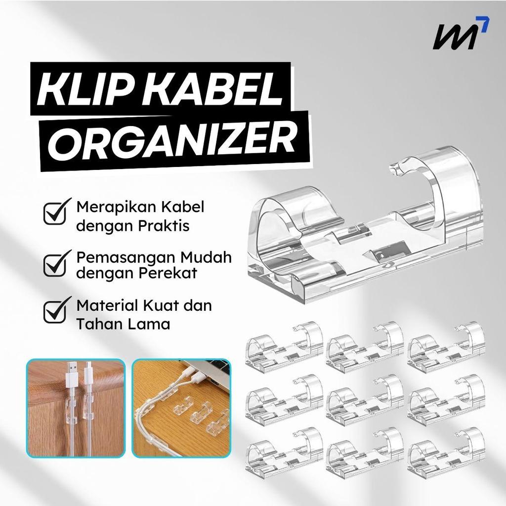Klip Kabel Tempel Klem Kabel Pengikat Perapih Kabel Tanpa Paku Clip Cable Management Organizer