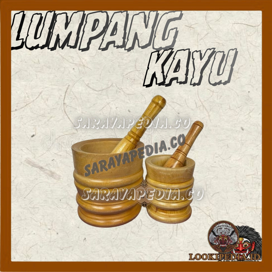 LUMPANG KAYU / LESUNG KAYU ALAT TUMBUK BUMBU. KAYU MAHONI. BESAR DAN KECIL  LKP