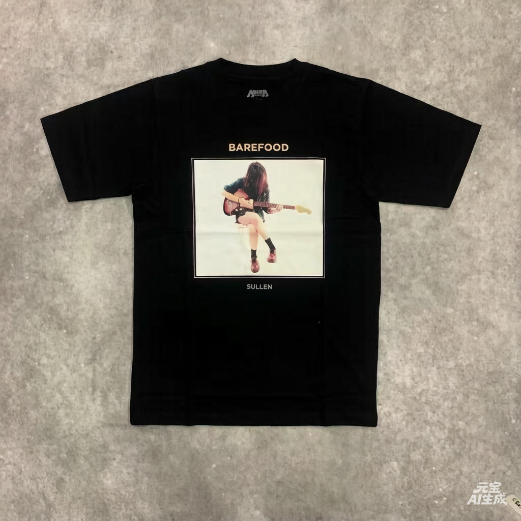 KAOS PRIA STOR Barefood - Sullen Tshirt - Black / White