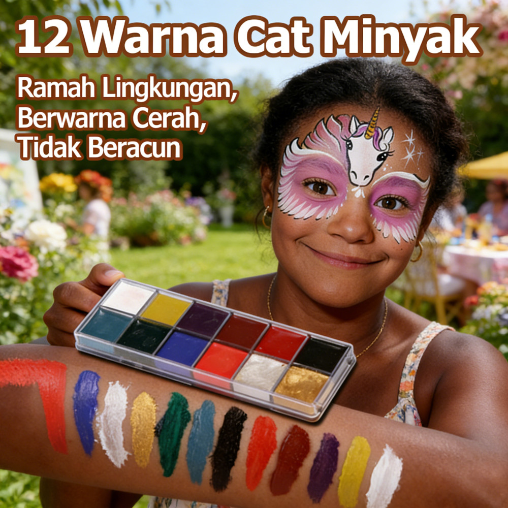 Painting Wajah Body Cat Palette Face 12 Warna Wajah Painting