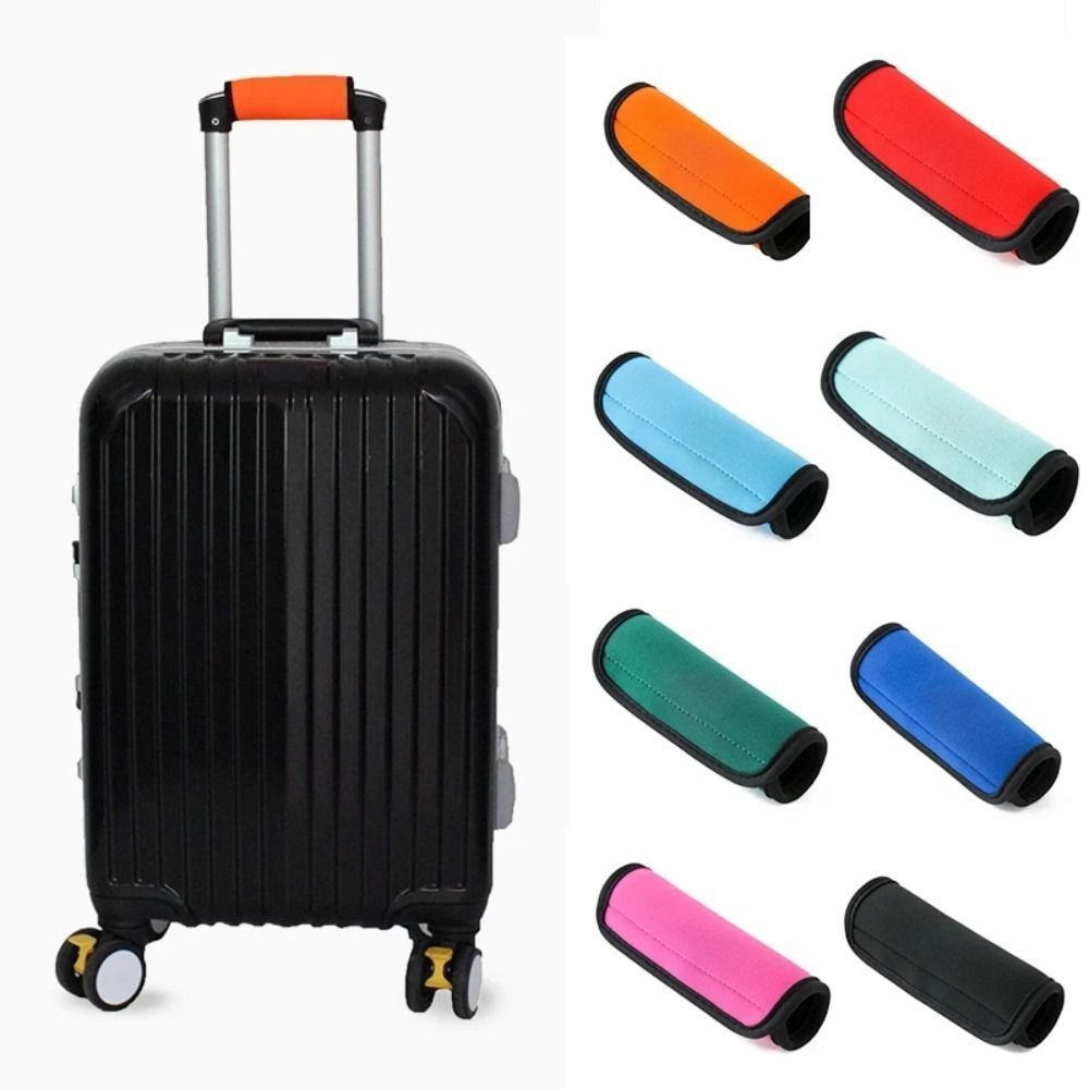 Sarung Pegangan Koper Neoprene, Pelindung Pegangan Tas Koper, Penanda Pegangan Koper Warna Solid, Pe