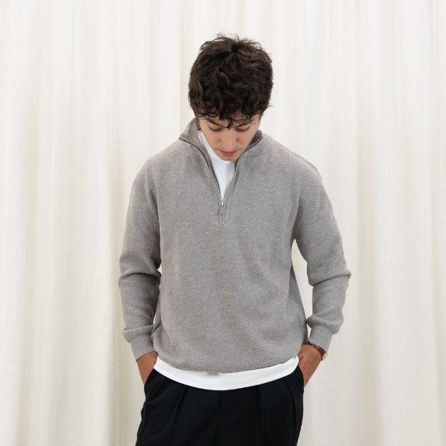JAXON KNITTED HALFZIP SWEATER | SWEATER RAJUT HALZIP PRIA