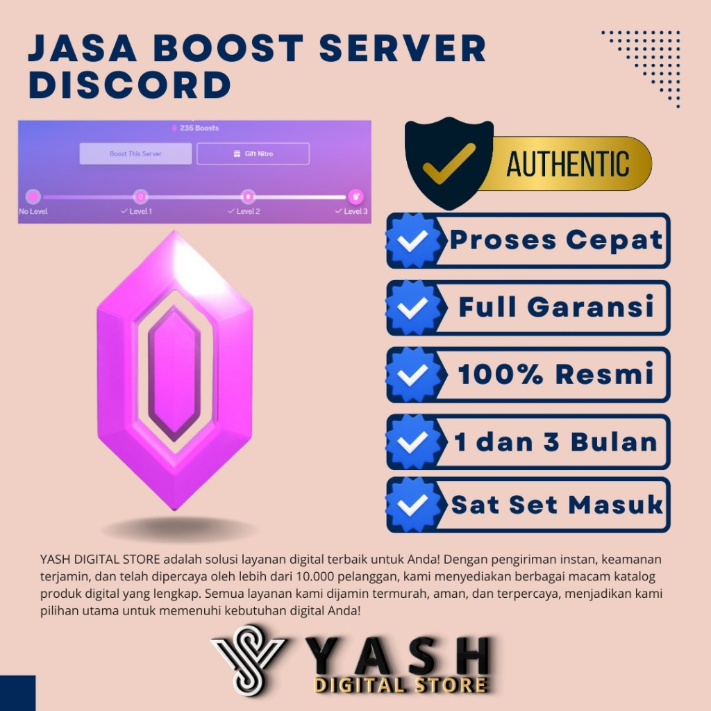 BOOST SERVER DISCORD LEVEL 3 MAX FULL GARANSI | MEMBUKA TAG SERVER DAN WARNA ROLE | HANYA KIRIM LINK