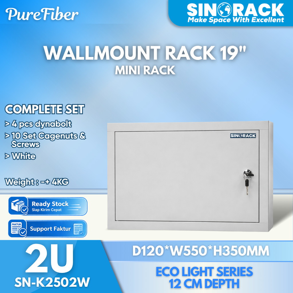 Wallmount Rack Server 2U Rak Server Single Door 2U Sinorack