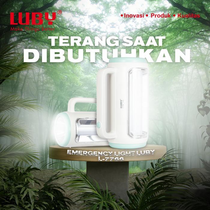 Hot Produk LUBY Senter Lampu Emergency LED Portable Lampu Darurat 7 Watt + 3 Watt Tahan Lama L 7766 