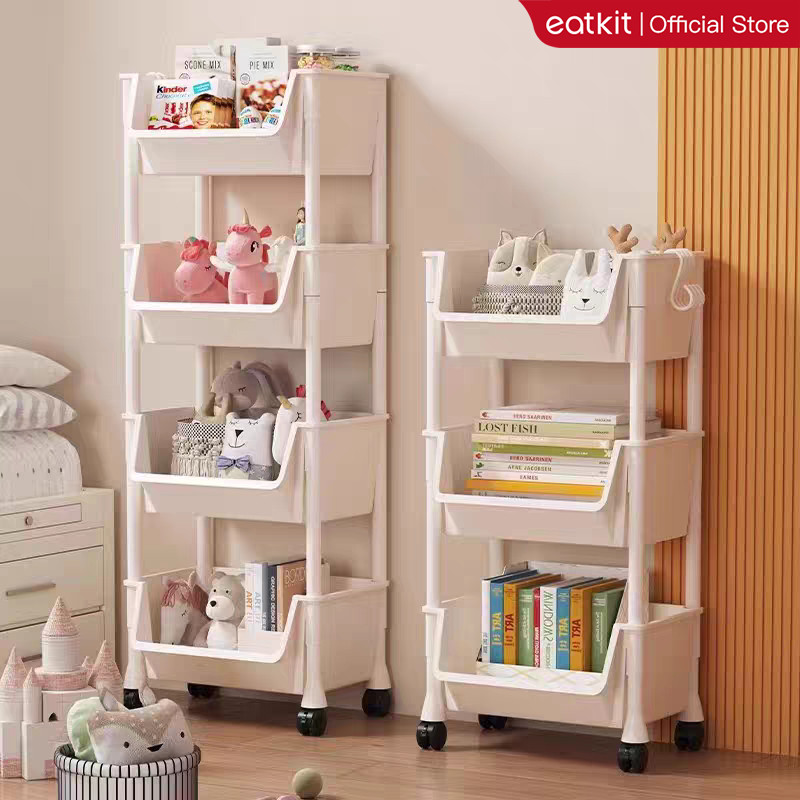 Eatkit Rak Susun Serbaguna Rak Rak penyimpanan makanan ringan Toy Storage Rak Susun katrol Portable 