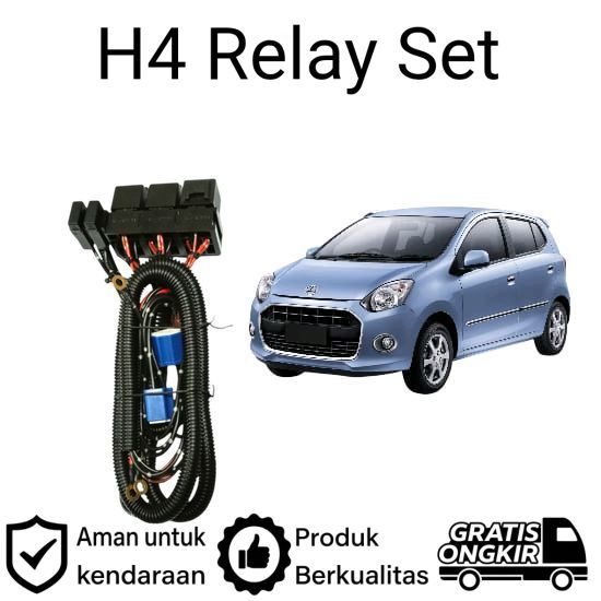 AM Relay Set Lampu Utama LED H4  Mobil Daihatsu Ayla 2013 2025