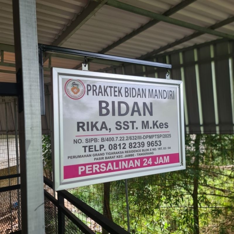 Plang Nama  / Papan Nama Toko/Bidan/Dokter Custom Design