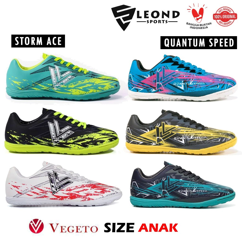 Sepatu Futsal Anak Merk Vegeto Quantum Speed dan Vegeto Stormace Futsal Anak Bahan Sol Karet
