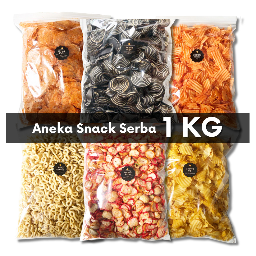 BISA (COD) [DELISH SNACKS] Aneka Snack 1000 Gram / Grosir Kilo Kiloan / Cemilan Camilan Bal Grosiran