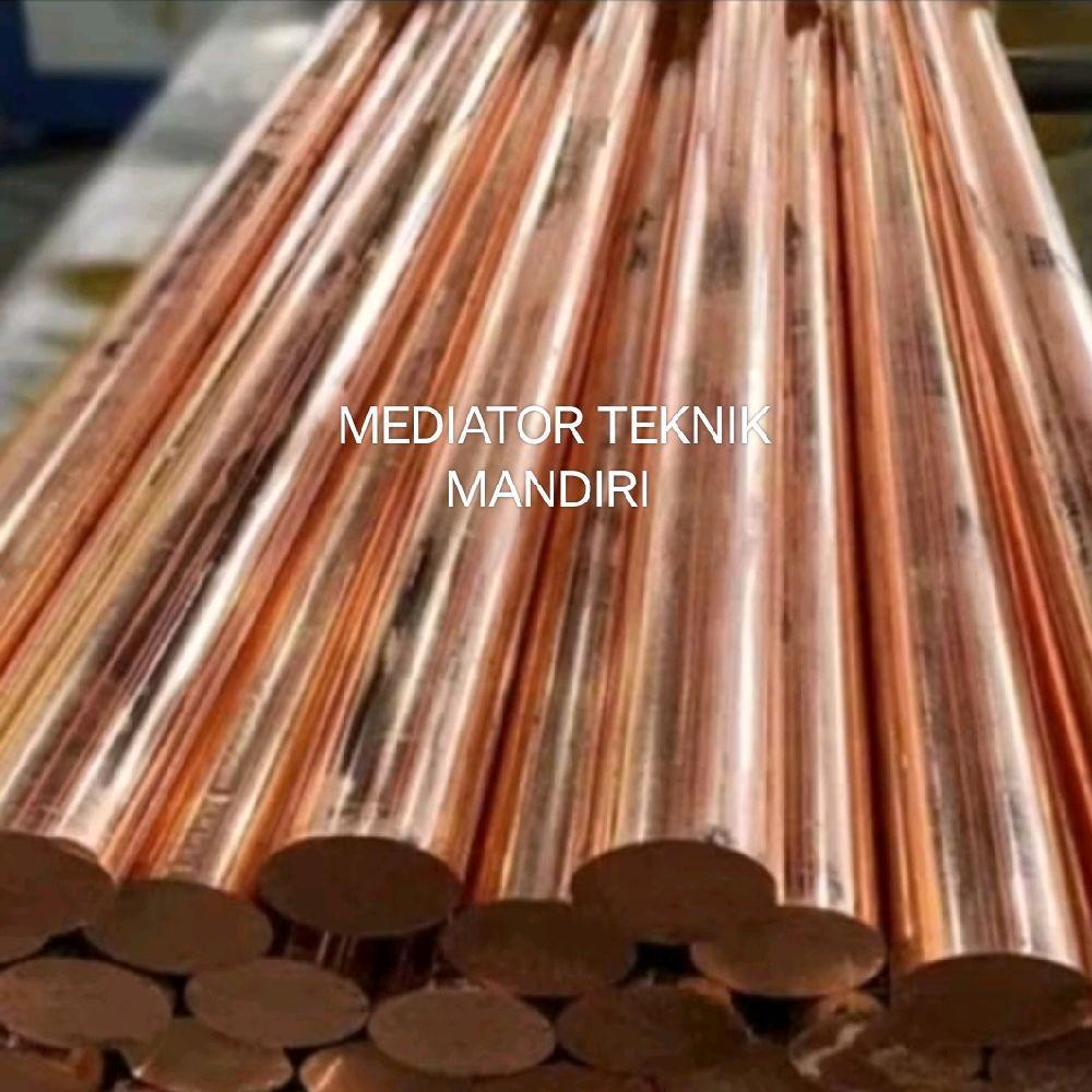 Grounding Rod As tembaga 8mm × 500mm - full tembaga murni as tembaga bulat