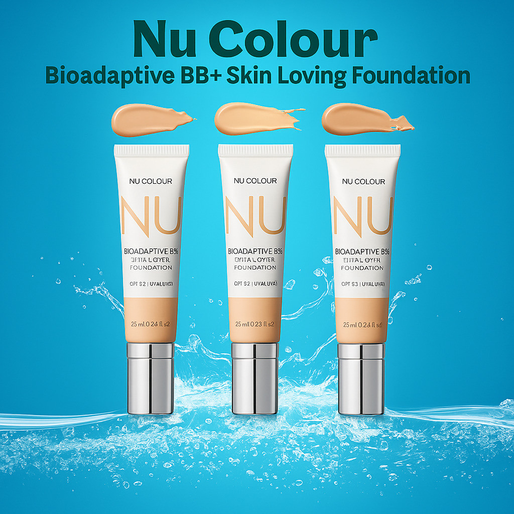 By NU SKINN Colour Bioadaptive BB+ Skin Loving Foundation Ivory , Linen , Natural Beige Jual Murah B