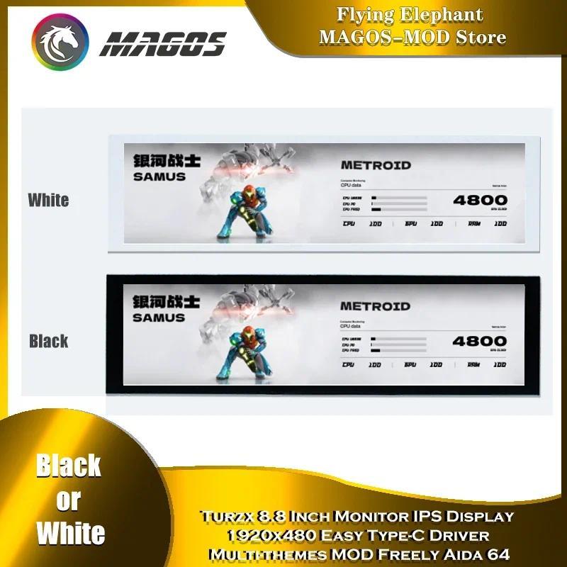Turzx 8.8 In Monitor IPS splay 1920x480 Easy Type-C Driver Multi-themes MOD Freely Aida 64