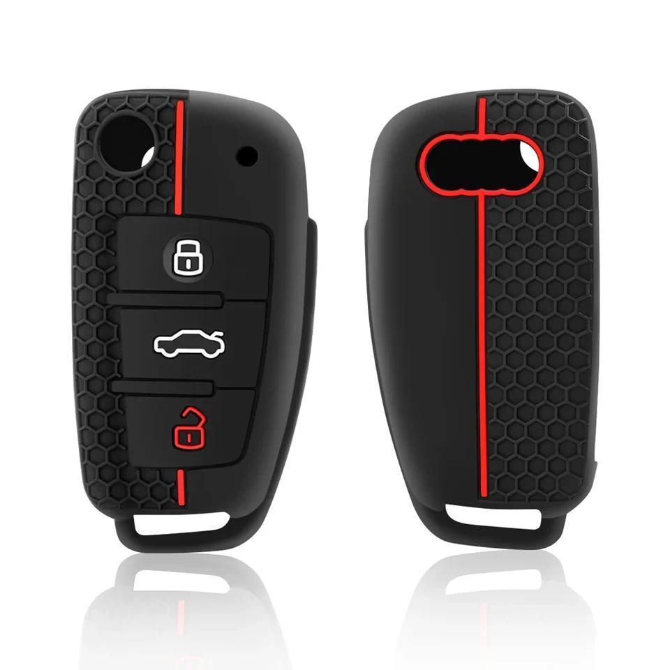 Silicone Key Case Cover Shell for Audi A4 B7 A6 C6 4f 8v A3 8p A1 A3 Accessories Auto Remote Key Hol