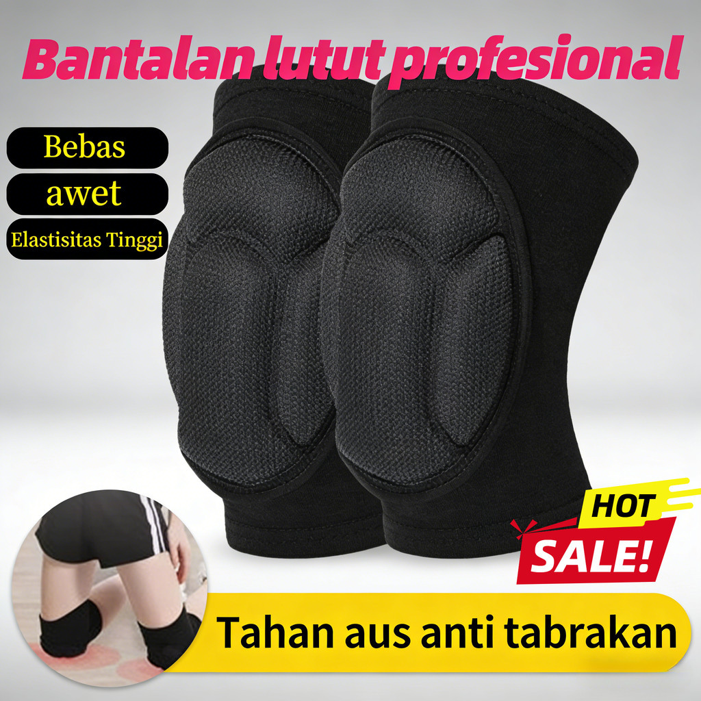 Knee Pad Busa Sepasang | Pelindung Lutut Basket Voli Sepakbola Badminton | Aksesoris Olahraga