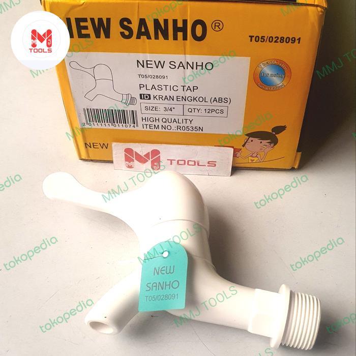 Kran Pvc SANHO Engkol 3/4" -NEW SANHO Kran Pvc Engkol -Kran tembok Pvc