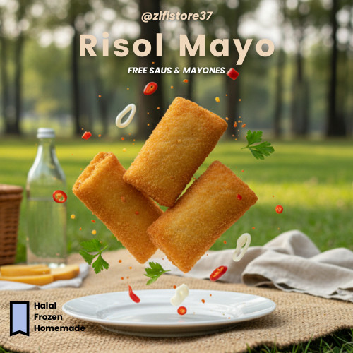 Risol Mayo Beef Sosis Risol Mayo Frozen Free Saus & Mayones (Tahan 3 hari perjalanan)