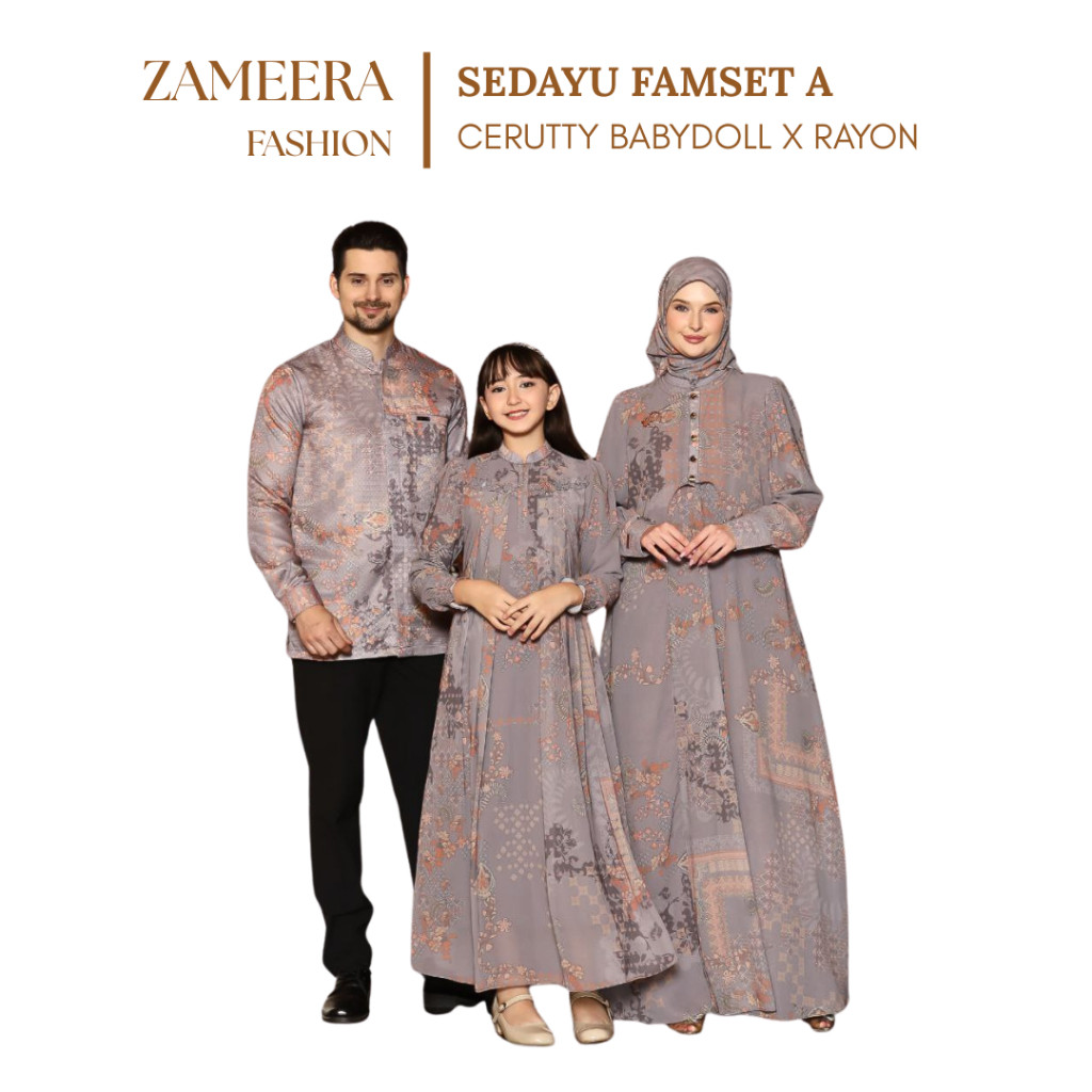 NIWASUMA Sedayu Family Set Series - Baju Couple Sarimbit Keluarga Zameera Gamis Kemeja Ayah Ibu Anak