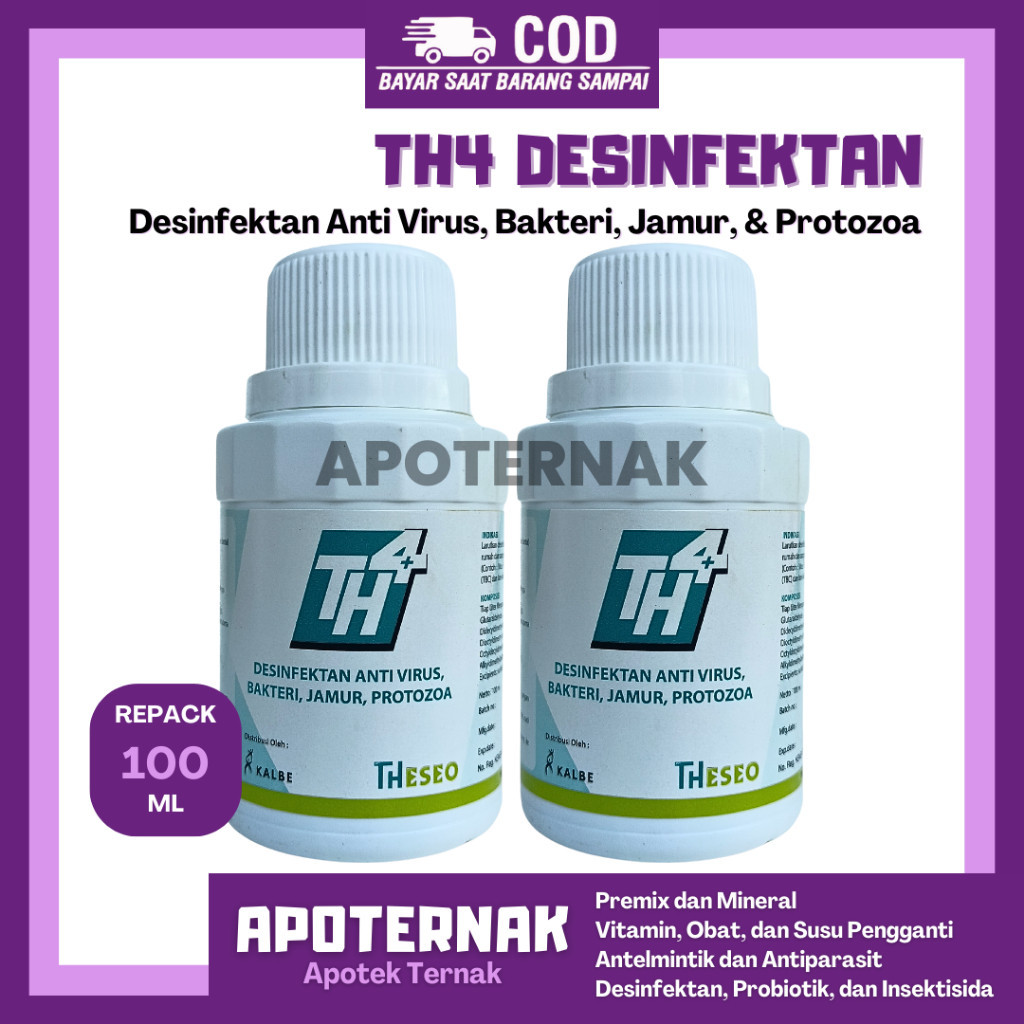 DESINFEKTAN TH4 100ML - Desinfektan dan insektisida ampuh - Repack TH4 25 Liter
